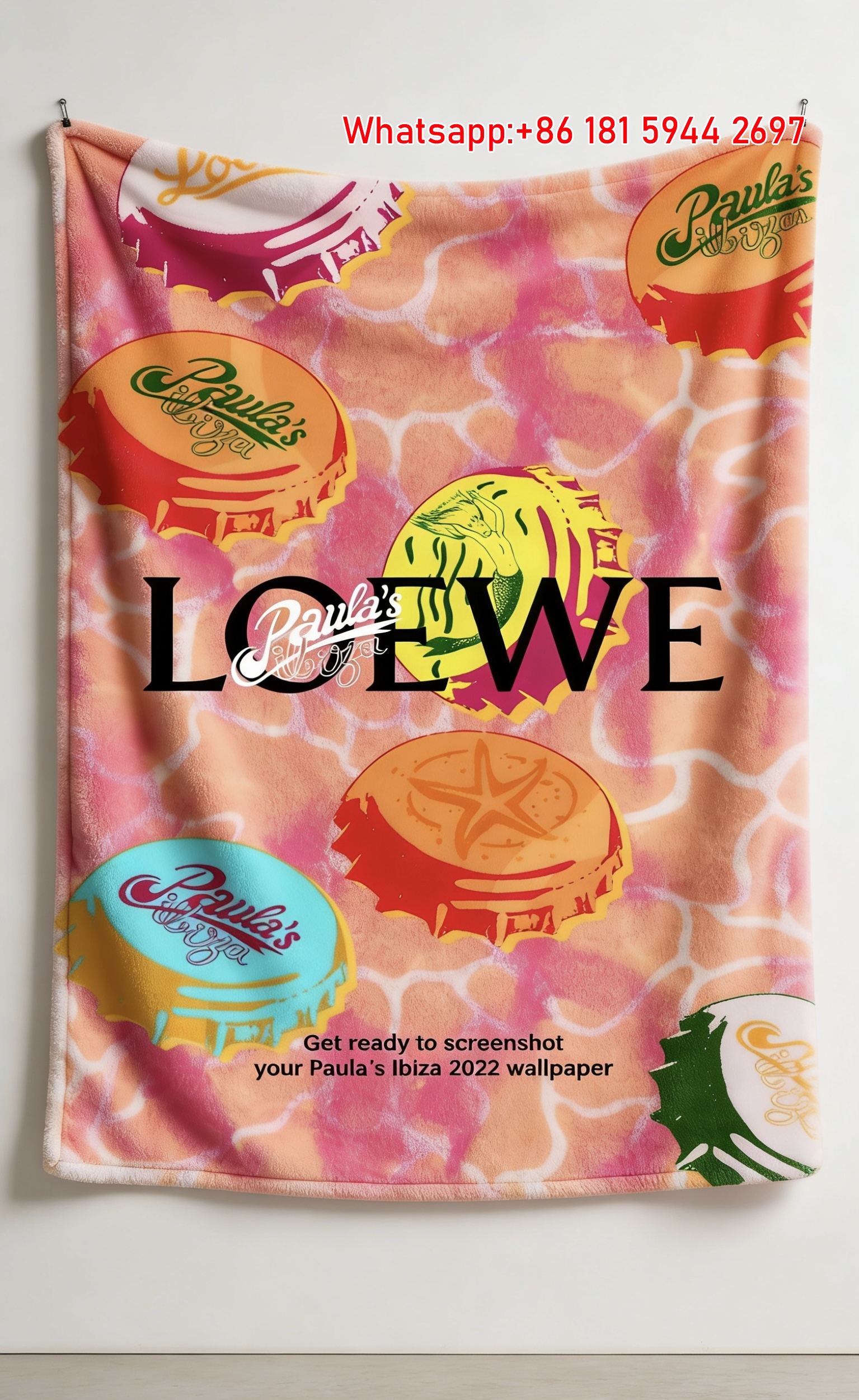 Loewe Equestrian Campaign Print Flannel Fleece Throw Blanket L215